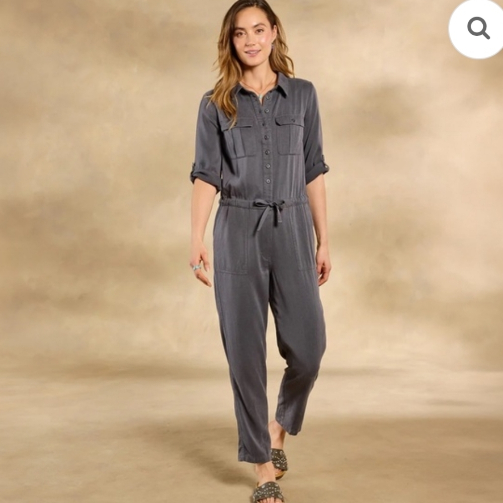 Sundance All Roads Graphite Short Sleeve Jumpsuit